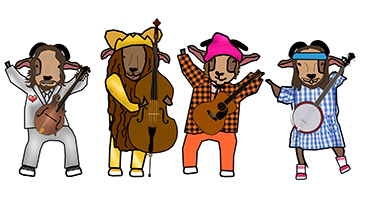 DeDe Goats with Costumes-1